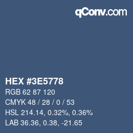 Color code: HEX #3E5778 | qconv.com