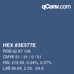 Color code: HEX #3E577E | qconv.com