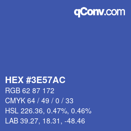 Color code: HEX #3E57AC | qconv.com