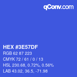 Color code: HEX #3E57DF | qconv.com