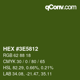 Color code: HEX #3E5812 | qconv.com