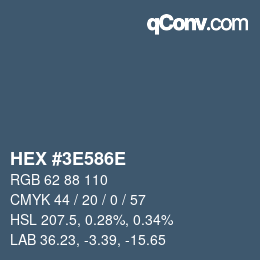 Color code: HEX #3E586E | qconv.com