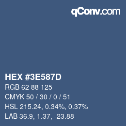Color code: HEX #3E587D | qconv.com