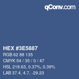 Color code: HEX #3E5887 | qconv.com