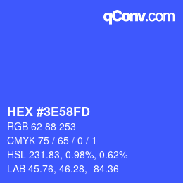 Color code: HEX #3E58FD | qconv.com