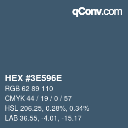 Color code: HEX #3E596E | qconv.com