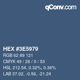 Color code: HEX #3E5979 | qconv.com