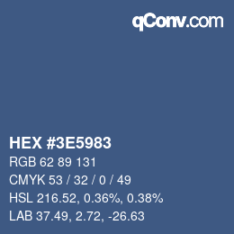 Color code: HEX #3E5983 | qconv.com