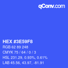 Color code: HEX #3E59F8 | qconv.com
