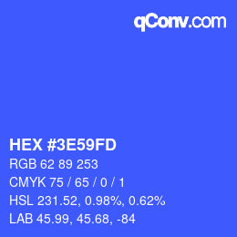 Color code: HEX #3E59FD | qconv.com