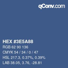 Color code: HEX #3E5A88 | qconv.com