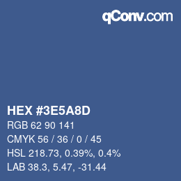 Color code: HEX #3E5A8D | qconv.com