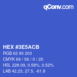 カラーコード: HEX #3E5ACB | qconv.com