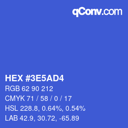 Color code: HEX #3E5AD4 | qconv.com