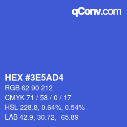 カラーコード: HEX #3E5AD4 | qconv.com