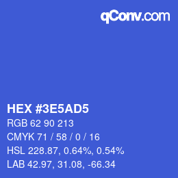 Color code: HEX #3E5AD5 | qconv.com