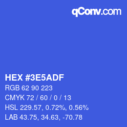 Color code: HEX #3E5ADF | qconv.com
