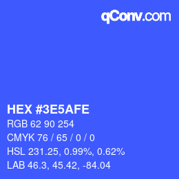 カラーコード: HEX #3E5AFE | qconv.com