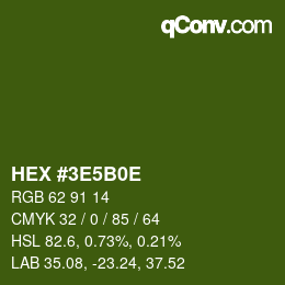 Farbcode: HEX #3E5B0E | qconv.com