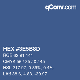 Color code: HEX #3E5B8D | qconv.com