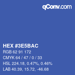 Color code: HEX #3E5BAC | qconv.com