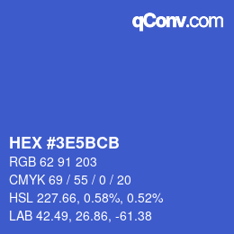 カラーコード: HEX #3E5BCB | qconv.com