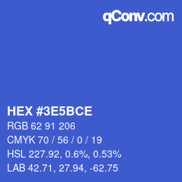 カラーコード: HEX #3E5BCE | qconv.com