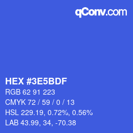 Color code: HEX #3E5BDF | qconv.com