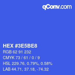 Color code: HEX #3E5BE8 | qconv.com