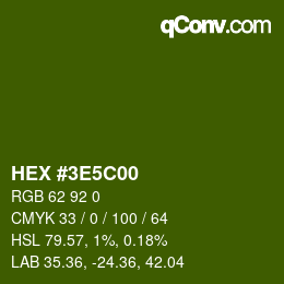 Color code: HEX #3E5C00 | qconv.com