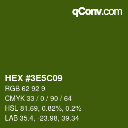 Color code: HEX #3E5C09 | qconv.com