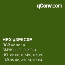 Código de color: HEX #3E5C0E | qconv.com