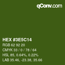 Color code: HEX #3E5C14 | qconv.com