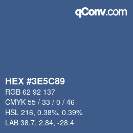 Color code: HEX #3E5C89 | qconv.com