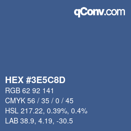 Color code: HEX #3E5C8D | qconv.com