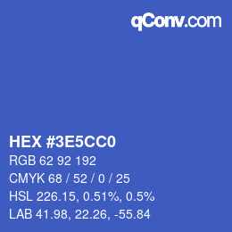 Color code: HEX #3E5CC0 | qconv.com