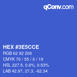 Color code: HEX #3E5CCE | qconv.com