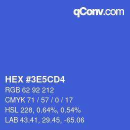 Color code: HEX #3E5CD4 | qconv.com