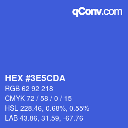 Color code: HEX #3E5CDA | qconv.com