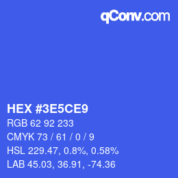 Color code: HEX #3E5CE9 | qconv.com