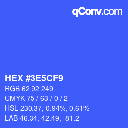 Color code: HEX #3E5CF9 | qconv.com