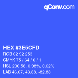Color code: HEX #3E5CFD | qconv.com