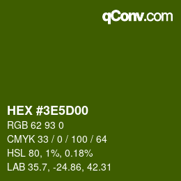 Color code: HEX #3E5D00 | qconv.com