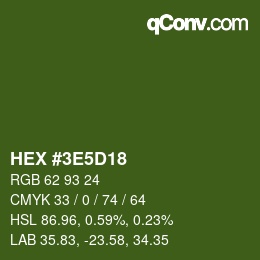 Color code: HEX #3E5D18 | qconv.com