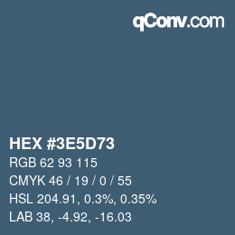 Color code: HEX #3E5D73 | qconv.com