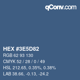 カラーコード: HEX #3E5D82 | qconv.com