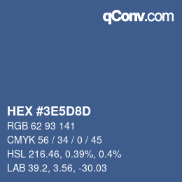 Color code: HEX #3E5D8D | qconv.com