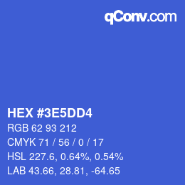 Color code: HEX #3E5DD4 | qconv.com