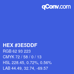 カラーコード: HEX #3E5DDF | qconv.com