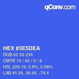 Color code: HEX #3E5DEA | qconv.com